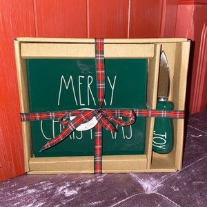Rae Dunn Christmas Cheese Board Set